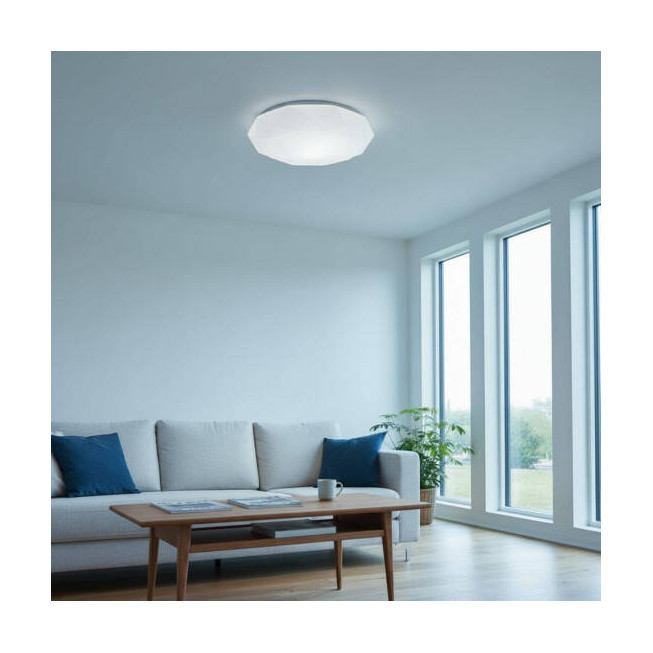 Plafonieră LED Diamant Ø390, 24W, 6400K, lumină rece, aplică tavan LED, iluminat interior decorativ
