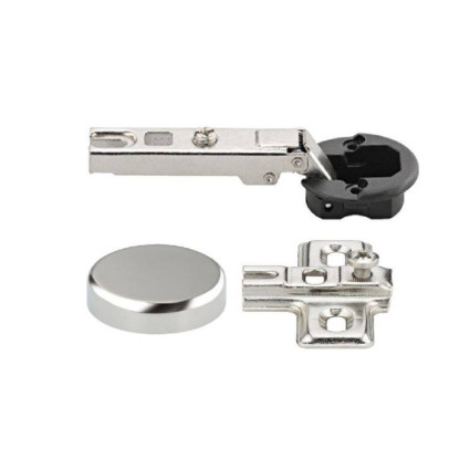 Balama aplicata Häfele 95gr pentru Uși din Sticlă, cu Plăcuță de Montaj și Capac Aluminiu