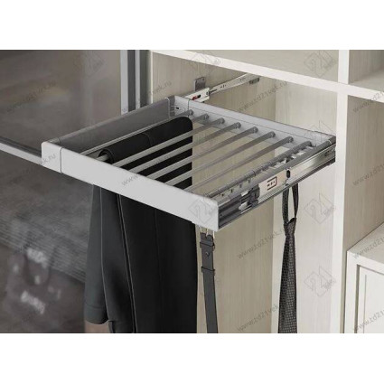Suport telescopic pentru pantaloni Starax S-6207-G, dulap 800 mm, gri, 750–780×470×95 mm