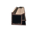 Profil Aluminiu Negru M2462 , 3 metri, pentru Sticlă 4 mm-Profil Cadru pentru Vitrine și Mobilier din Sticlă