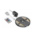 Kit bandă LED RGB GTV, 5m, 150 LED-uri, cu telecomandă IR și alimentator 25W IP20 – LD-ZL5RGB150-00