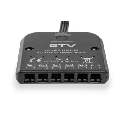Receptor wireless GTV SKY, 8A, pentru sisteme LED 12V/24V, cu cablu Mini AMP 1m – AE-WBSK-KON-20