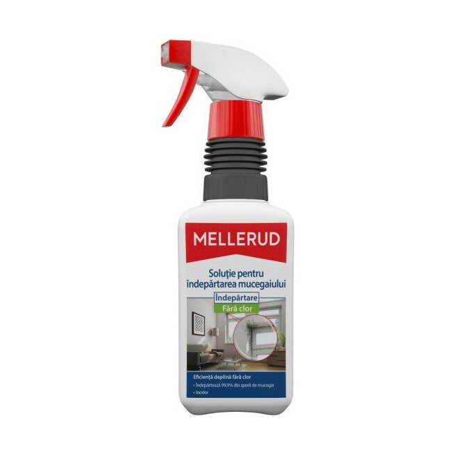 Soluție pentru îndepărtarea mucegaiului, fără clor, Mellerud, 500 ml – curățare eficientă și fără miros de clor