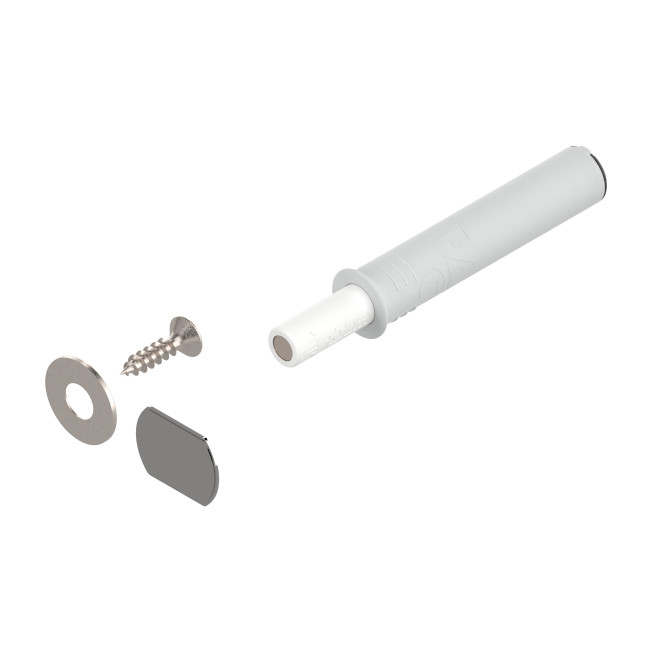 TIP-ON Blum 956.1004 pentru uși – mecanism Push to Open scurt cu magnet, alb mătase