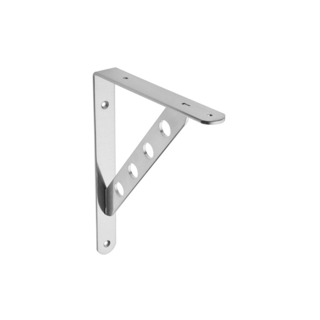 Consolă raft metalică GTV WB-073024-06, oțel periat, 195 × 250 mm, 30 kg