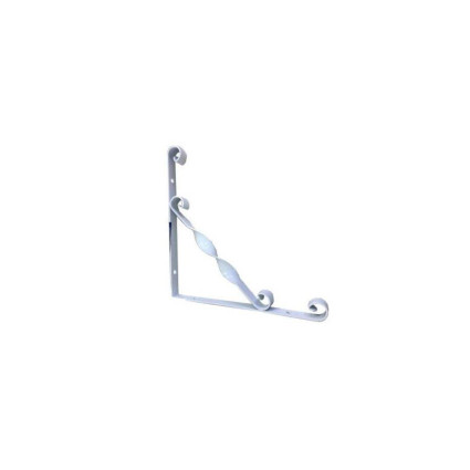 Consolă decorativă metalică, albă, 250 × 250 × 16 mm, pentru rafturi