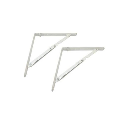 Consolă rabatabilă pliabilă din oțel alb 95523, 300 mm, set 2 bucăți