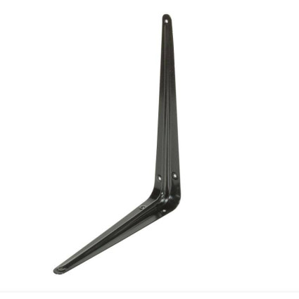 Consolă standard metalică, neagră, 200 × 250 × 39 mm, pentru rafturi