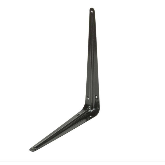 Consolă standard metalică, neagră, 200 × 250 × 39 mm, pentru rafturi