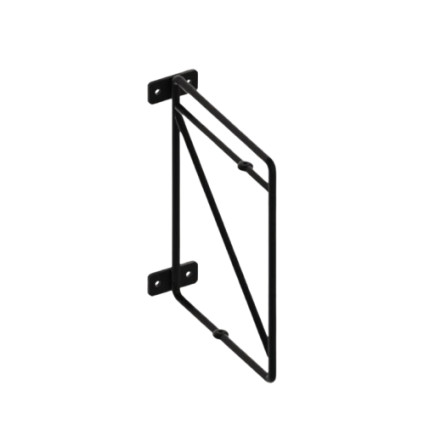 Consola-suport poliță perete 214x166 mm, GRID metalic, finisaj negru, set 2 bucăți