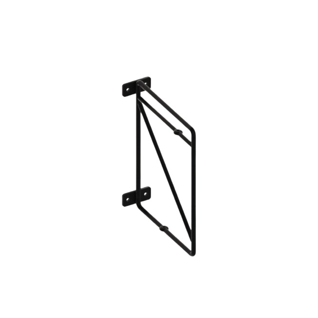 Consola-suport poliță perete 214x166 mm, GRID metalic, finisaj negru, set 2 bucăți