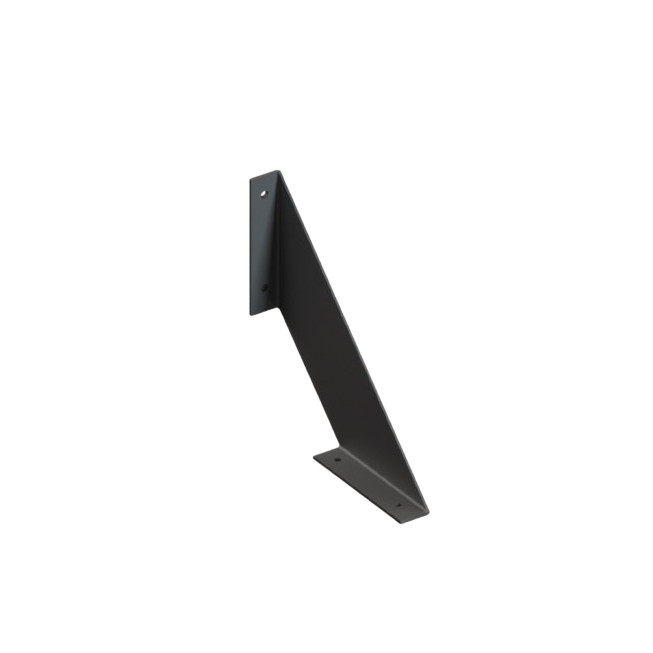 Consola-poliță perete, 200x200 mm, FORT, metalic, negru mat, set 2 bucăți, design robust