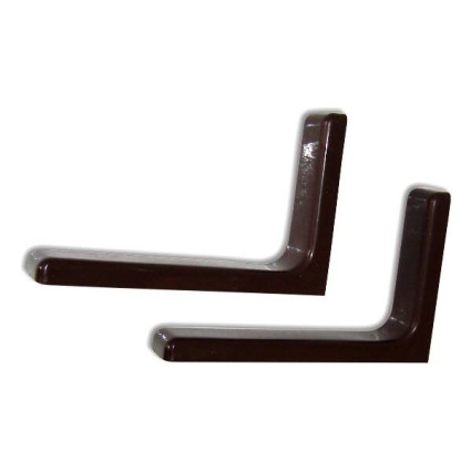 Consola-suport poliță metalic cu înveliș PVC, 180 mm, finisaj maro, set 2 bucăți