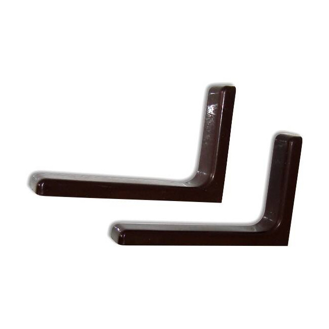 Consola-suport poliță metalic cu înveliș PVC, 180 mm, finisaj maro, set 2 bucăți