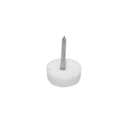 Set 50 x Alunecători cu cui pentru mobilier Ø14 x 4,5 mm, cui Ø1,5 x 13 mm, finisaj alb