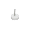Set 50 x Alunecători cu cui pentru mobilier Ø14 x 4,5 mm, cui Ø1,5 x 13 mm, finisaj alb
