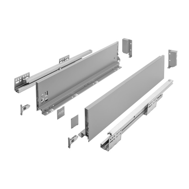 Sertar GTV AXIS PRO Push to Open, H120 L300, antracit, extensie totală