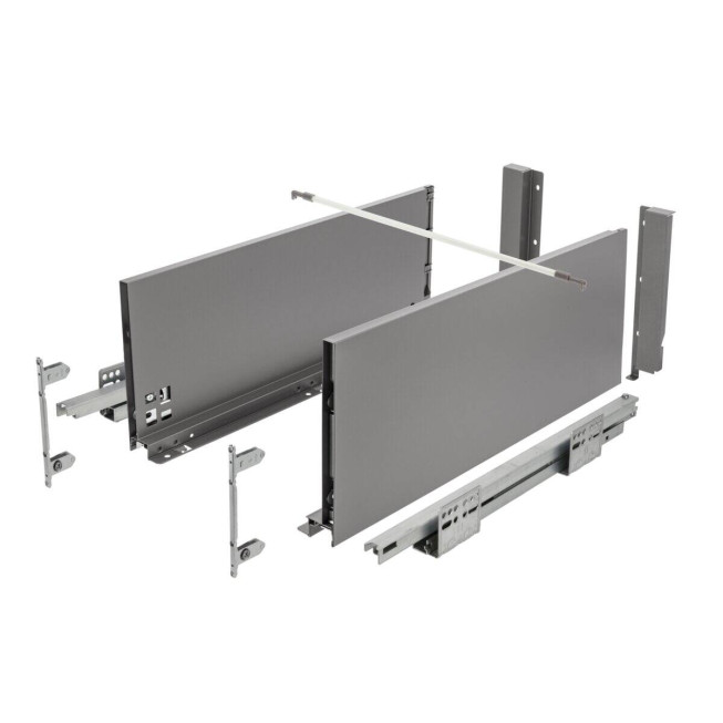 Sertar GTV AXIS PRO Push to Open, H200 L300, antracit, extensie totală