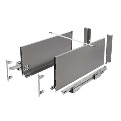 Sertar GTV AXIS PRO Push to Open, H200 L400, antracit, extensie totală