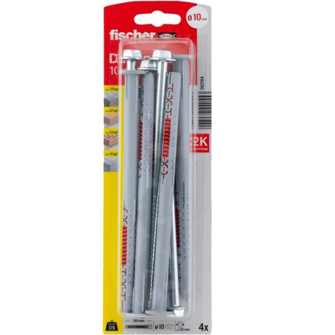 Set 4 dibluri Fischer DuoXpand FUS, 10x160 mm, cu suruburi