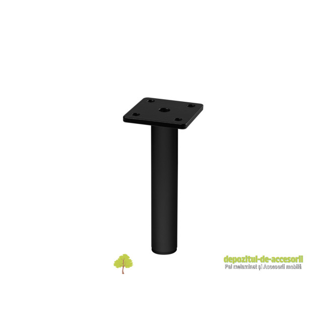 Picior mobilier RONDA H150mm D25mm, negru mat