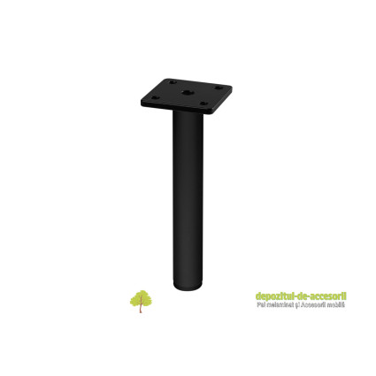 Picior mobilier RONDA H180mm D25mm, negru mat