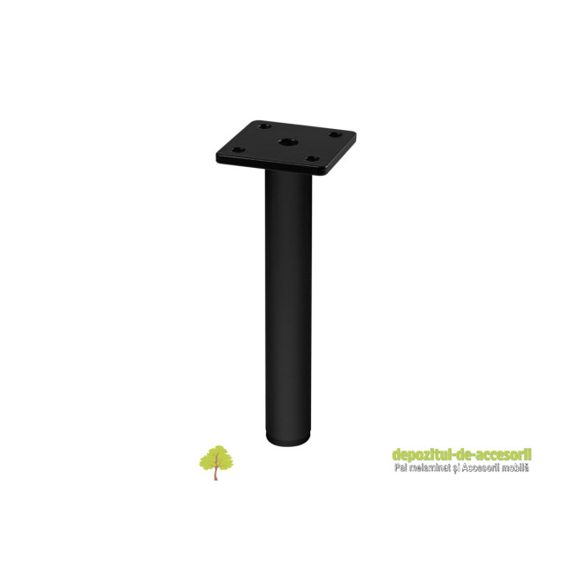 Picior mobilier RONDA H180mm D25mm, negru mat