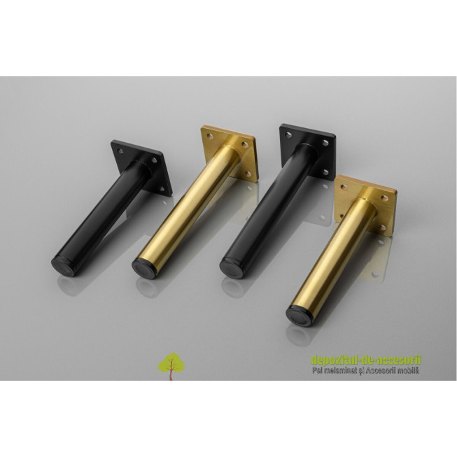 Picior mobilier RONDA H180mm D25mm, negru mat