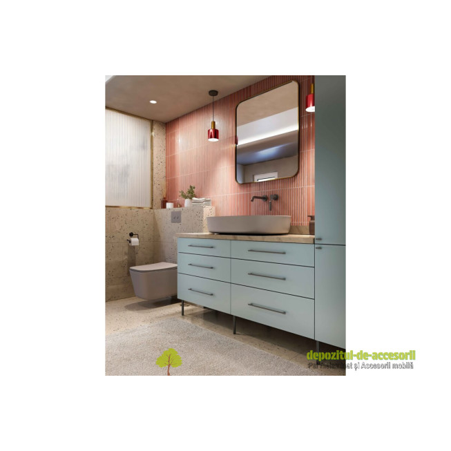 Picior mobilier RONDA H180mm D25mm, negru mat