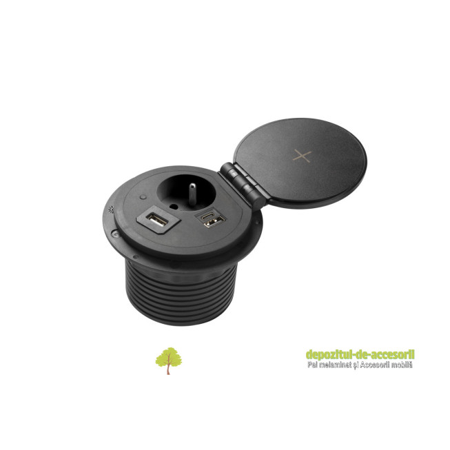 Priza mascata CHARGER PLUS inductiva si USB
