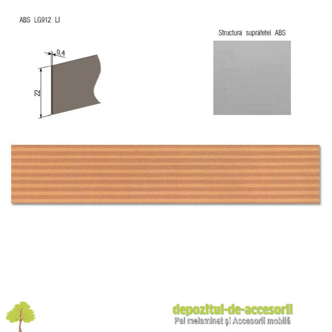 Cant ABS Placaj stratificat bej deschis 22mm x 0,4mm