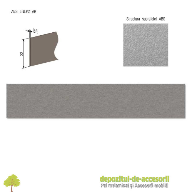 Cant ABS Titan 22mm x 0,4mm Compatibil cu Pal Melaminat Titan Egger F501 ST2