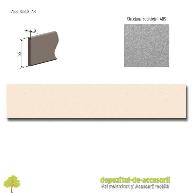Cant ABS Iasomie 22mm x 2mm Compatibil cu Pal Melaminat Iasomie Egger U116