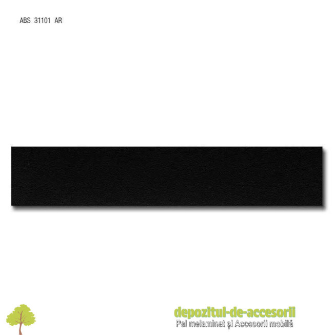 Cant ABS Negru 22mm x 2mm compatibil cu PAL Melaminat Negru Egger U999 ST2