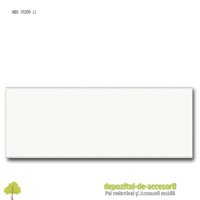 Cant ABS Alb premium 43mm x 2mm Compatibil cu Pal melaminat Alb premium Egger W1000