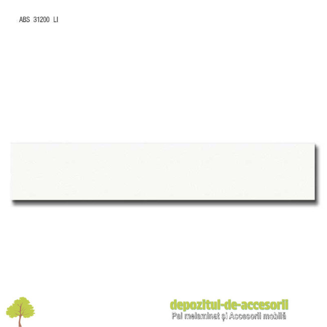 Cant ABS Alb premium 22mm x 2mm Compatibil cu Pal melaminat Alb premium Egger W1000