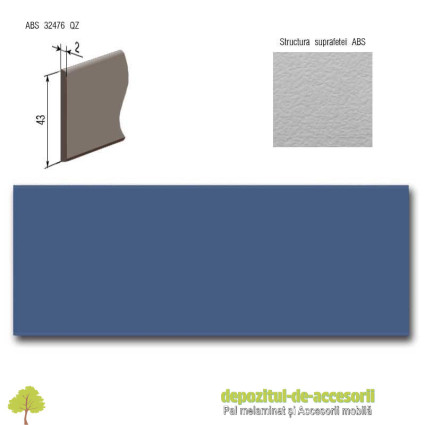 Cant ABS Albastu oțel 43mm x 2mm Compatibil Pal Melaminat Albastru otel Egger U539 ST9