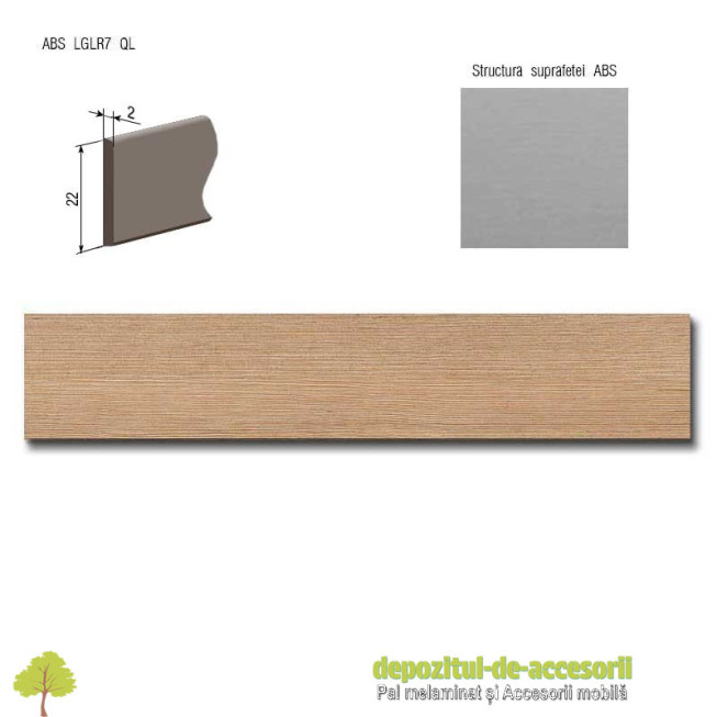 Cant ABS Fino scortisoară 22mm x 2mm Compatibil Pal Melaminat Fino scortisoara Egger F583 ST22