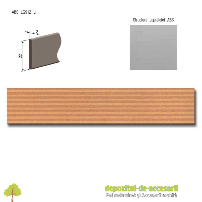 Cant ABS Placaj stratificat bej deschis 22mm x 2mm
