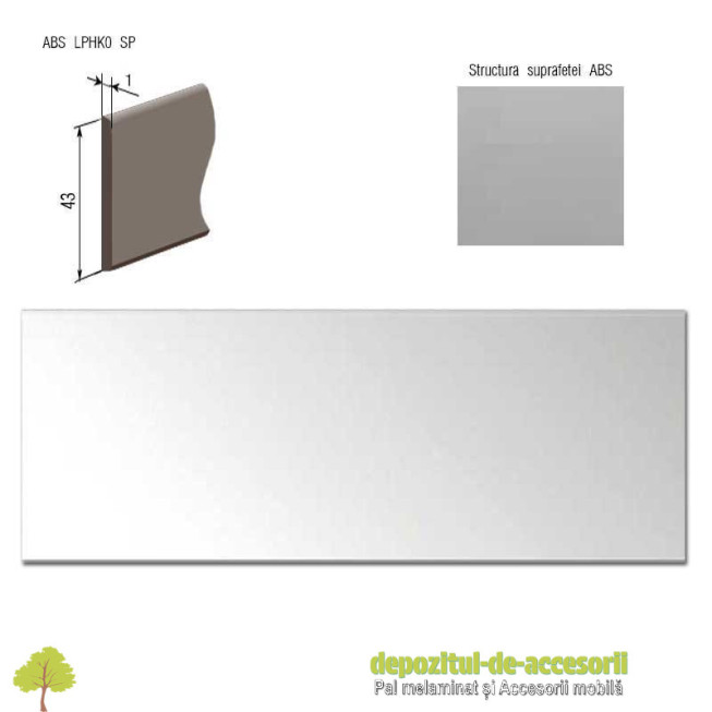 Cant ABS Metal cromat 43mm x 1mm