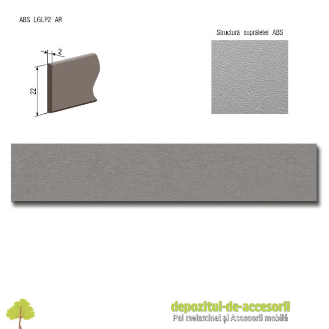 Cant ABS Titan 22mm x 2mm Compatibil cu Pal Melaminat Titan Egger F501 ST2