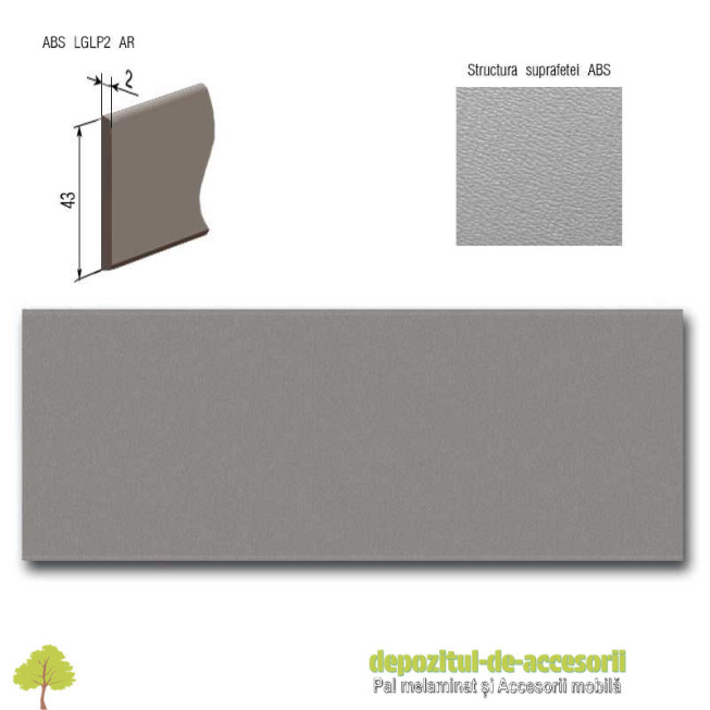 Cant ABS Titan 43mm x 2mm Compatibil cu Pal Melaminat Titan Egger F501 ST2