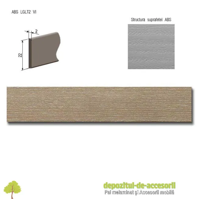 Cant ABS Fag Molina nisip 22mm x 2mm Compatibil Pal Melaminat Fag Molina nisip Egger H1267 ST22