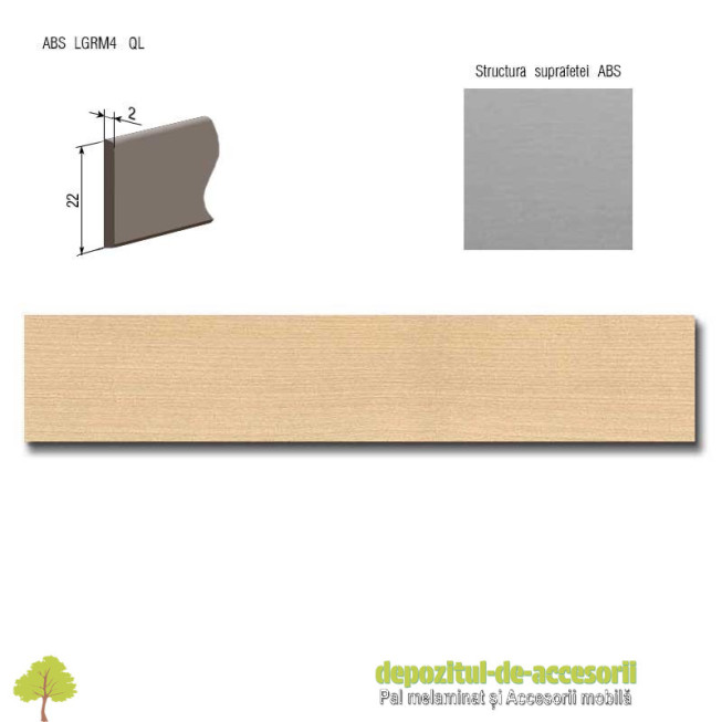 Cant ABS Artar Mandal natur 22mm x 2mm Compatibil PAL Melaminat Artar Mandal natur H3840 ST9