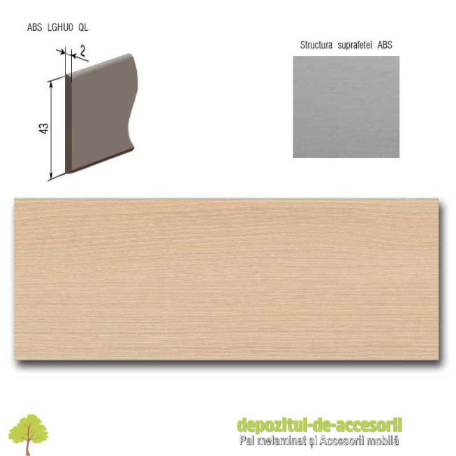 Cant ABS Stejar Cremona nisip 43mm x 2mm Compatibil cu PAL Melaminat Stejar Cremona nisip Egger H1394 ST9