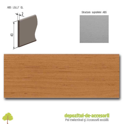 Cant ABS Arin 43mm x 2mm Compatibil cu PAL Melaminat Arin Egger H1502 ST15