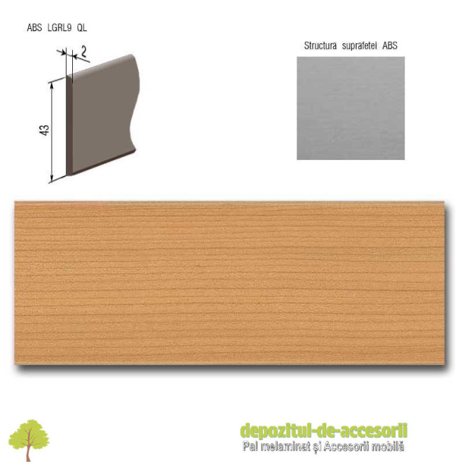 Cant ABS Cires Venetian natur deschis 43mm x 2mm Compatibil cu PAL Melaminat Cires Venetian natur deschis Egger H3662 ST9