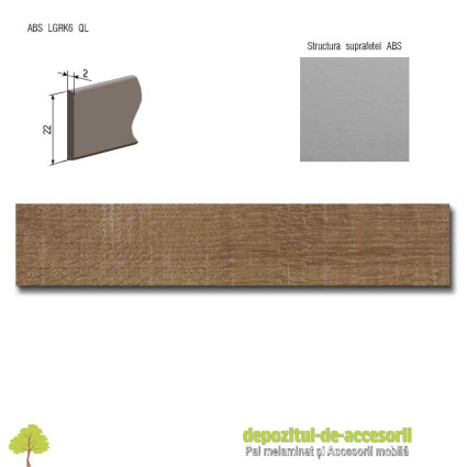 Cant ABS Stejar autentic maro 22mm x 2mm Compatibil cu PAL Melaminat Stejar autentic maro Egger H1151 ST10