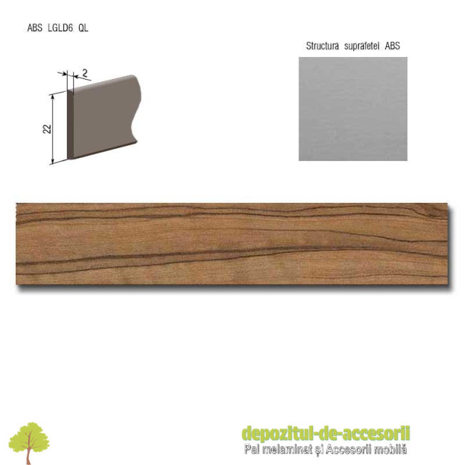 Cant ABS Măslin Cordoba deschis 22mm x 2mm Compatibil cu PAL Melaminat Maslin Cordoba deschis Egger H3030 ST9