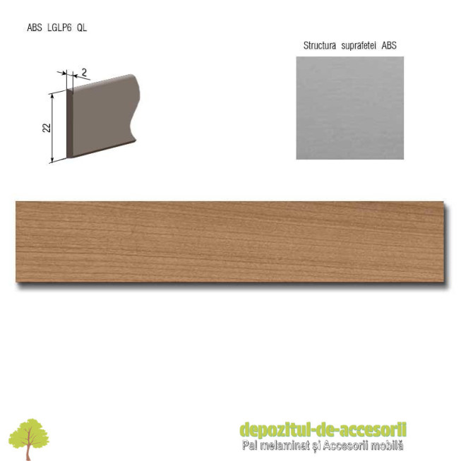 Cant ABS Cires Romana 22mm x 2mm Compatibil cu PAL Melaminat Cires Romana Egger H1615 ST9